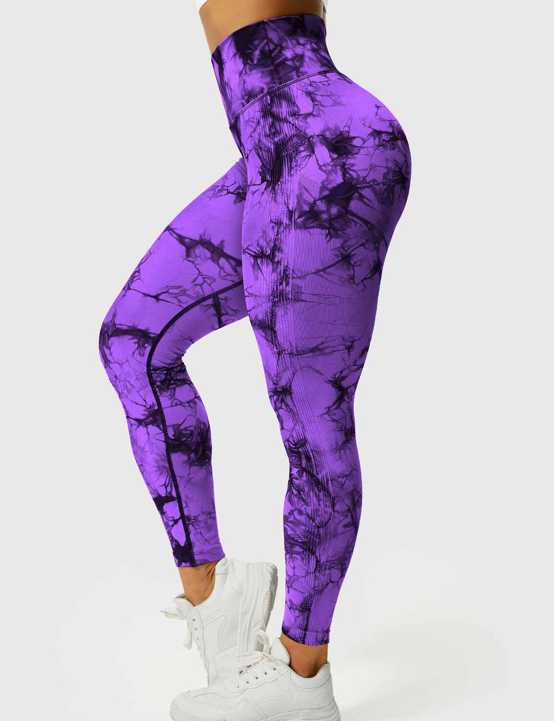 Women's soft tie-dye workout leggings, ideal for yoga, gym, and comfortable active living.