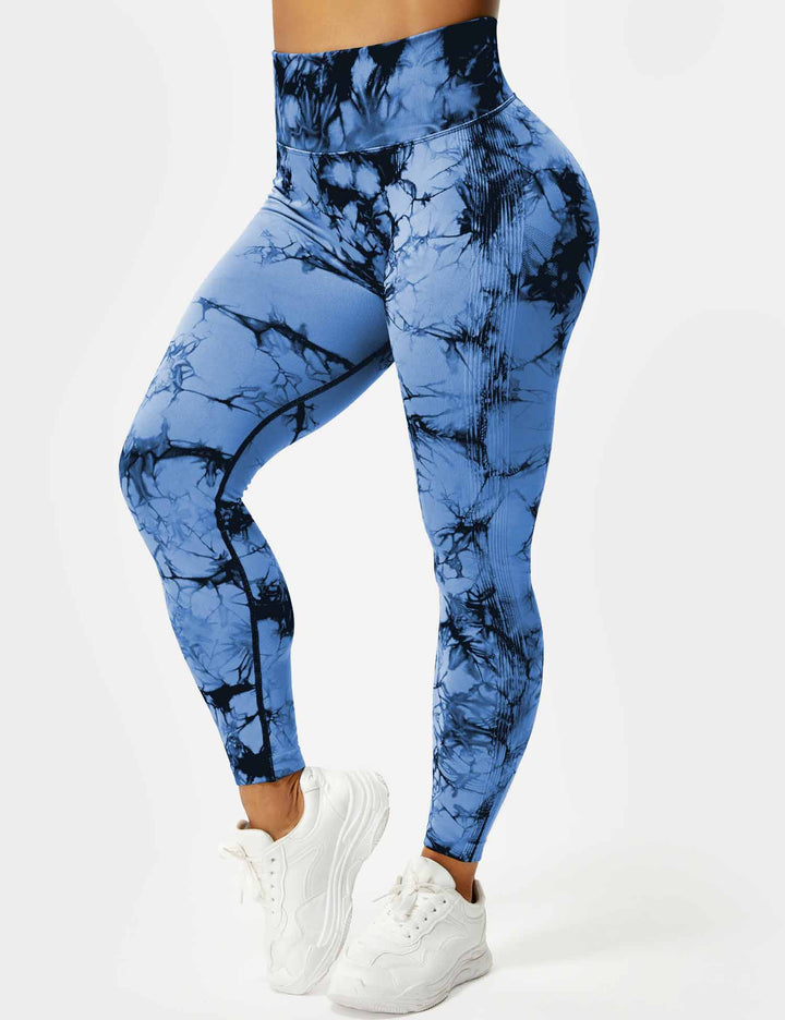 Vibrant tie-dye activewear leggings for women. Comfortable fit for yoga, fitness, and everyday style.