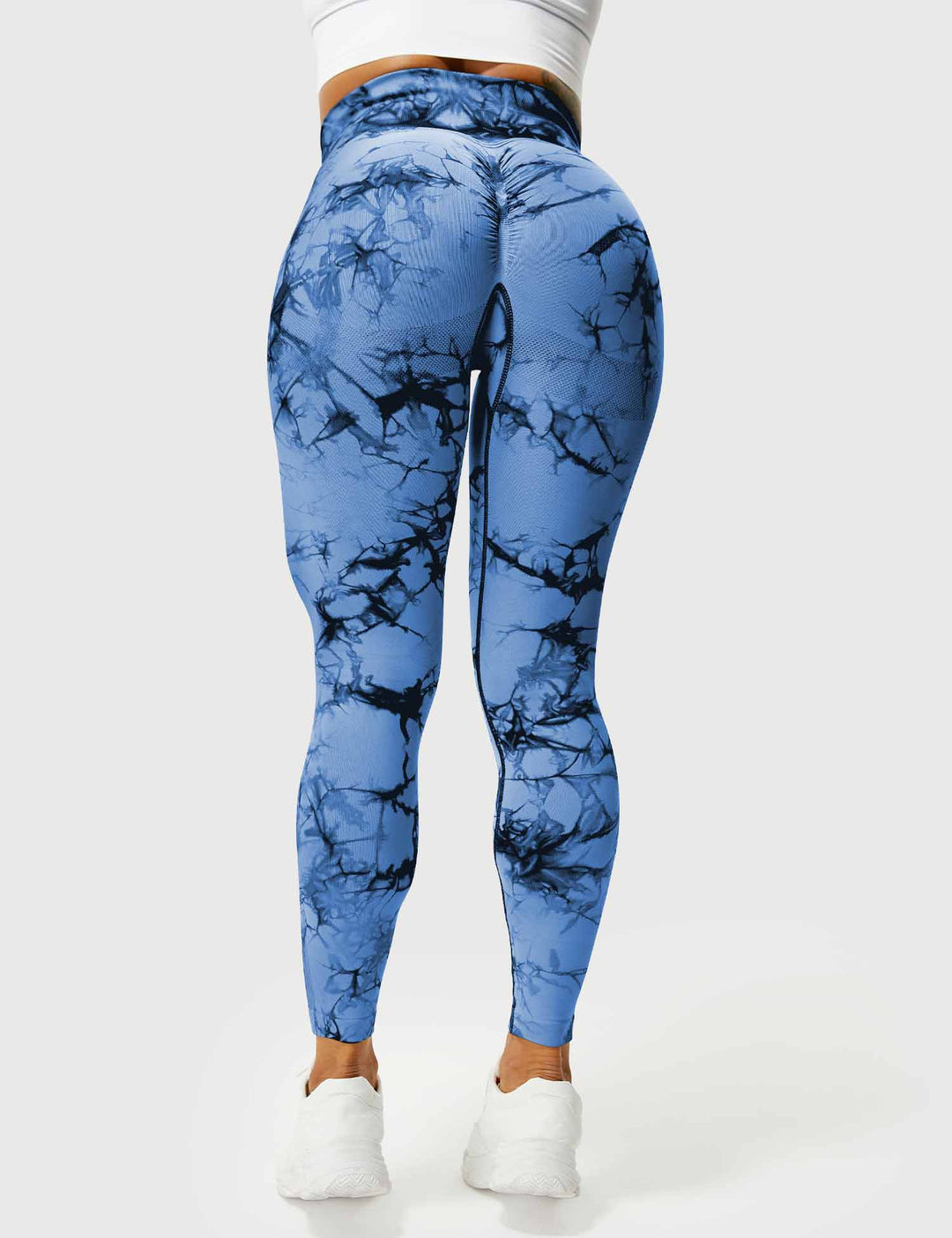 Women's high-waist tie-dye leggings, comfortable and stylish for workouts and active lifestyles.