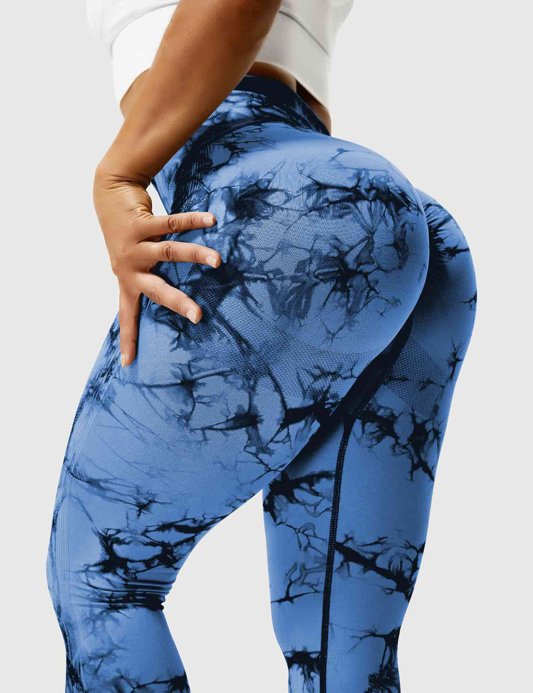 Flexible tie-dye women's workout pants. Ideal comfortable leggings for yoga & fitness apparel.