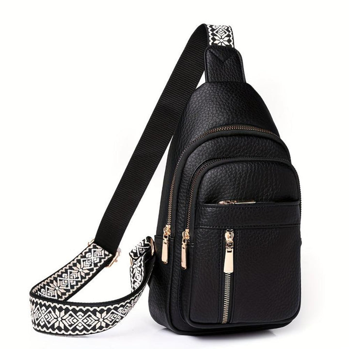 Vintage leather chest bag for women, a retro crossbody purse for stylish daily carry & fashion.