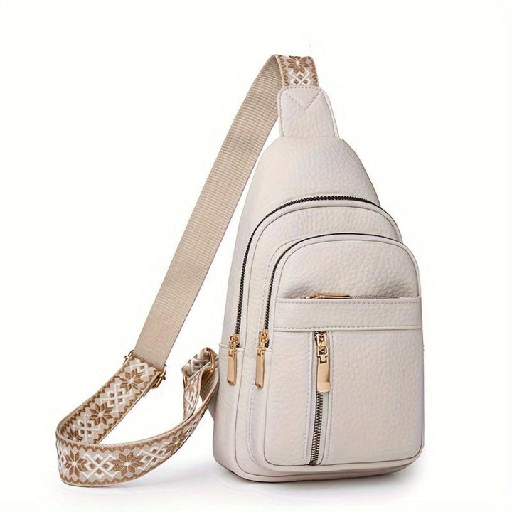 Casual retro women's leather crossbody purse, a vintage chest bag for everyday fashion & essentials.