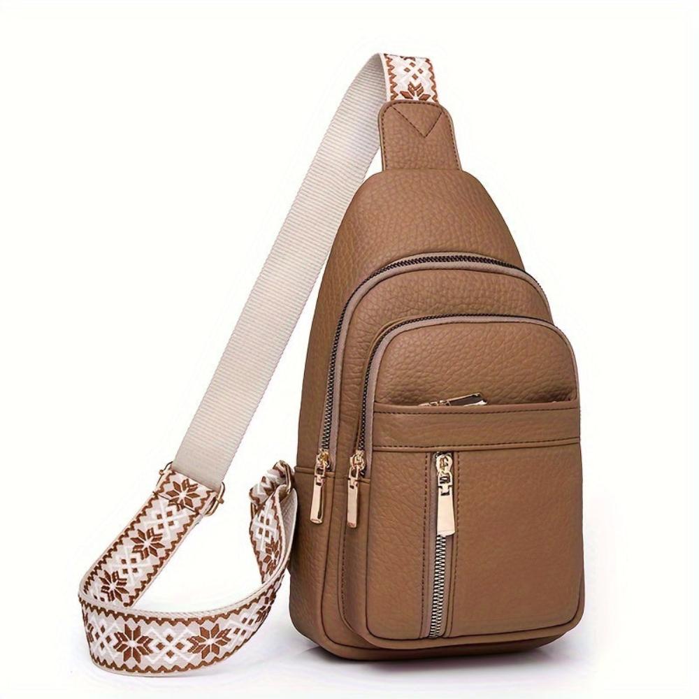 Retro style women's leather crossbody purse, a chic vintage shoulder bag for everyday use.