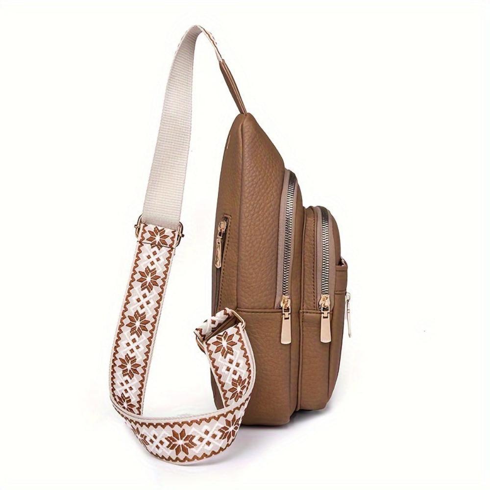 Red retro style leather shoulder bag, a chic vintage crossbody purse for women's daily fashion.