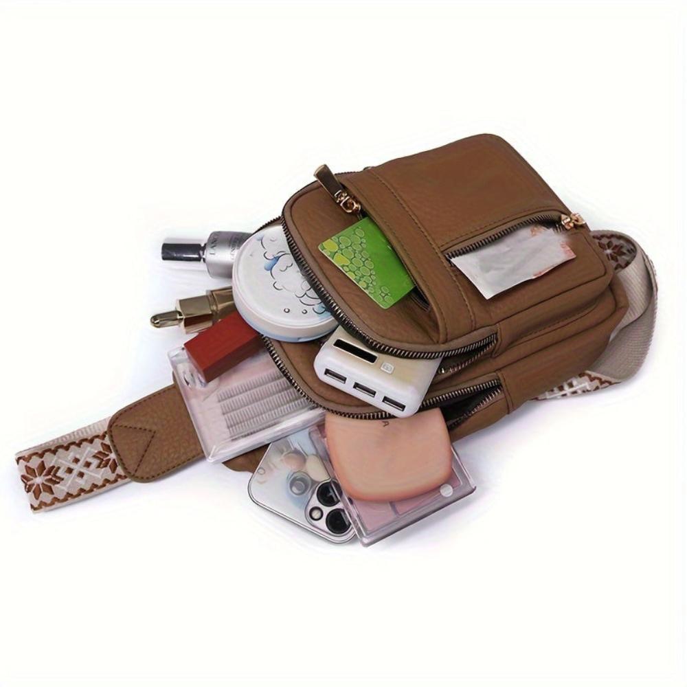 Daily carry women's vintage leather crossbody bag, a stylish retro purse for essentials & fashion.