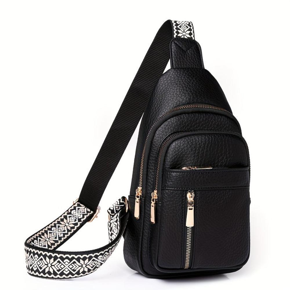 Vintage style leather women's chest bag, a timeless fashion statement.