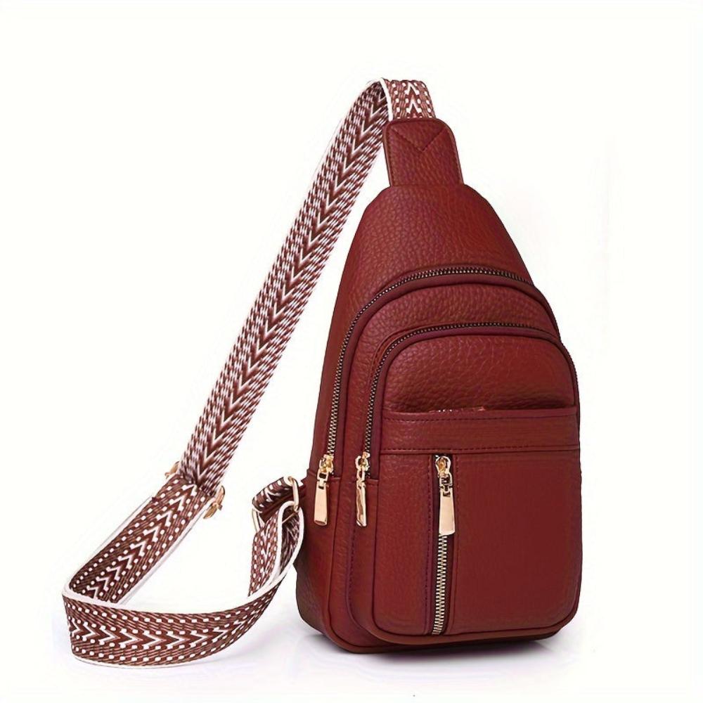 Adjustable strap vintage women's crossbody, versatile for shoulder or chest wear.