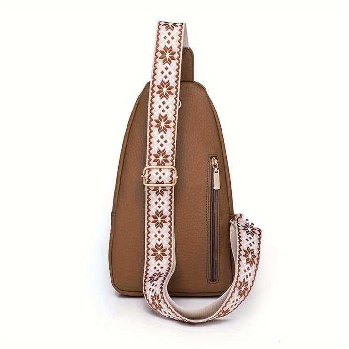 Stylish vintage chest bag for women, made from durable leather-style material.