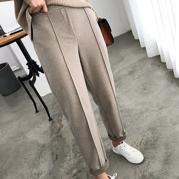 Women's warm, cozy thicken winter pants for ultimate comfort & everyday wear. Available in black, gray, beige.