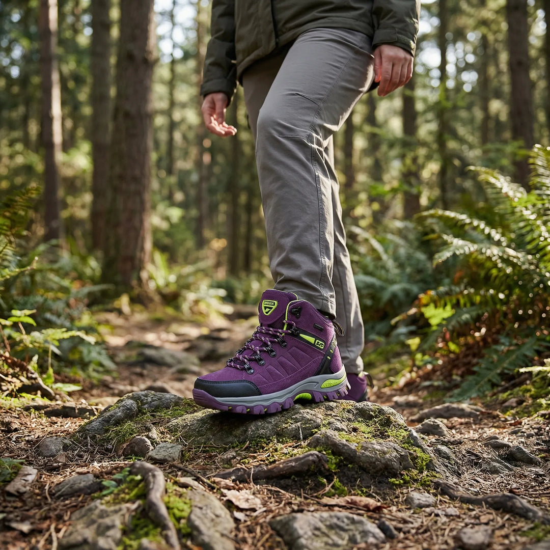 Women's water-repellent Sharon hiking shoes, ideal for comfortable outdoor trails and trekking adventures.