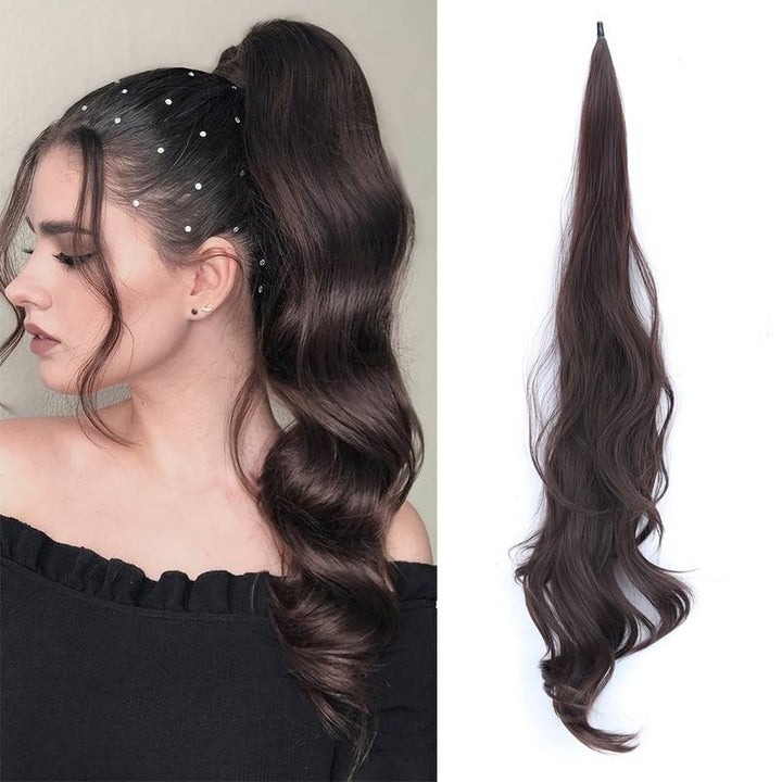 Hair accessory: Wavy wrap-around ponytail extension for women. Achieve instant volume & long, luscious hair.