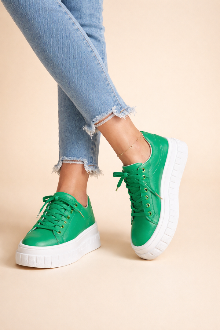 Stylish women's platform sneakers in a classic design with a plush cushioned footbed.