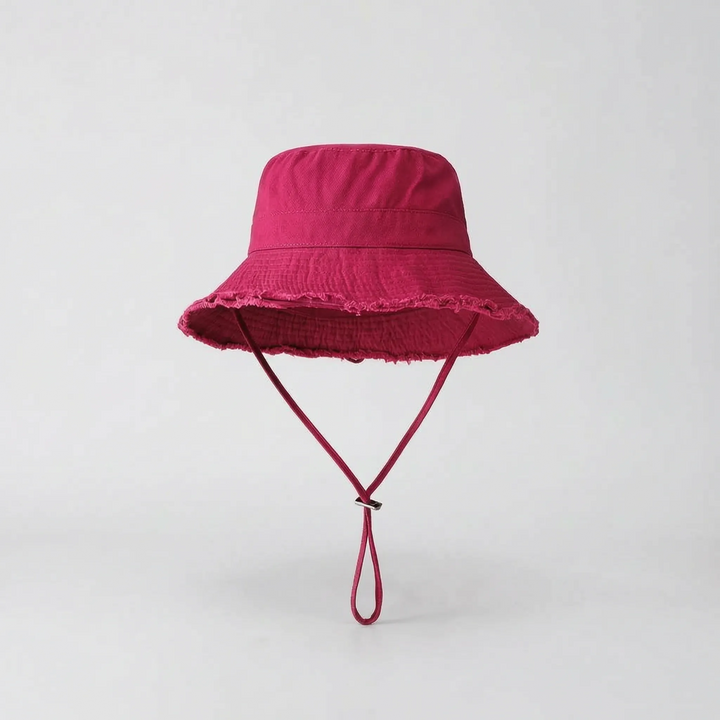 Effective sun protection wide brim bucket hat for women, a must-have summer outdoor accessory.
