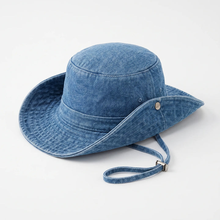 Comfortable women's wide brim sun bucket hat, versatile for everyday casual wear & outdoor adventures.