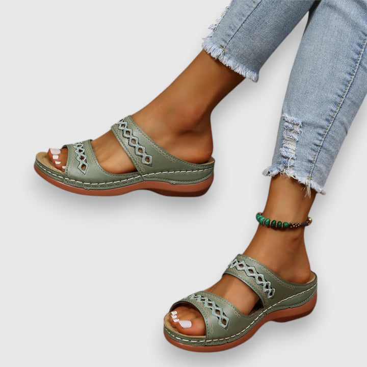 Women's casual wide fit sandals, offering relaxed style and superior comfort.