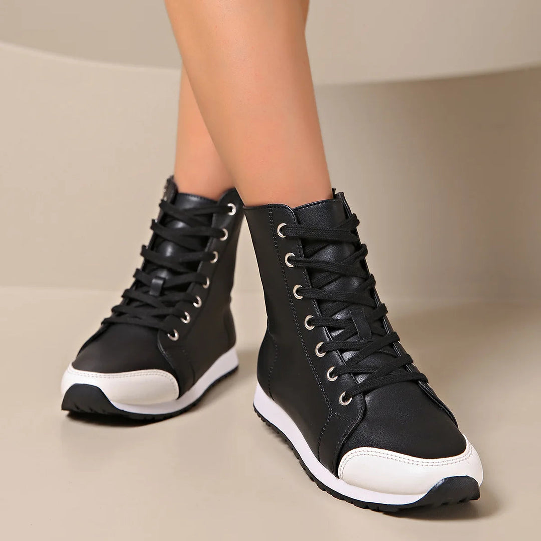 Orthopedic lace-up sneakers for women, wide fit, offering maximum comfort & essential foot support.