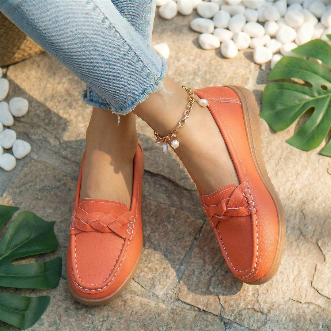 Women's comfortable slip-on loafers, wide fit, orthopedic for all-day wear & support.