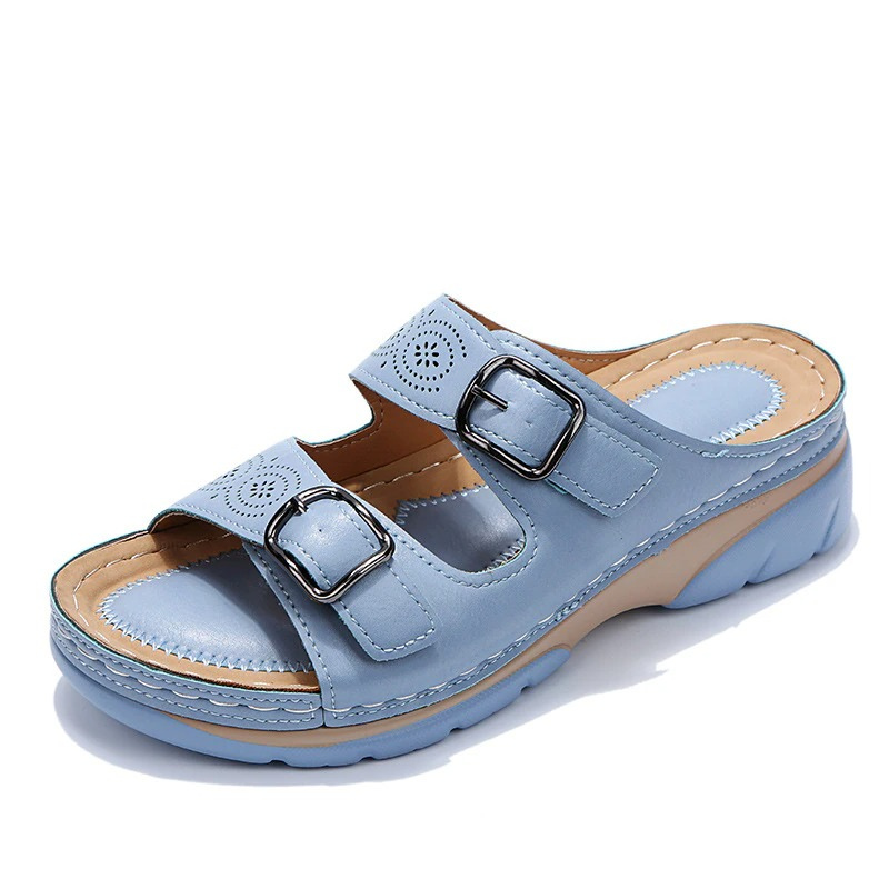 Women's wide fit orthopedic sandals with arch support for daily comfort & foot health.