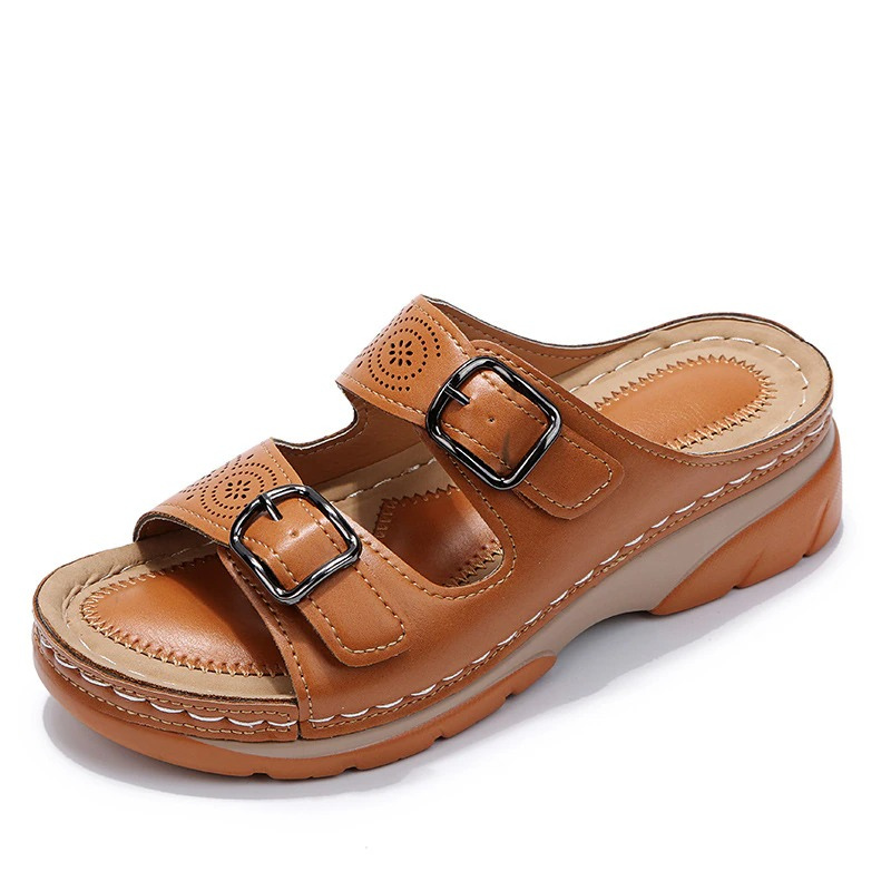 Daily wear orthopedic sandals for women, wide fit, lightweight, & supportive.