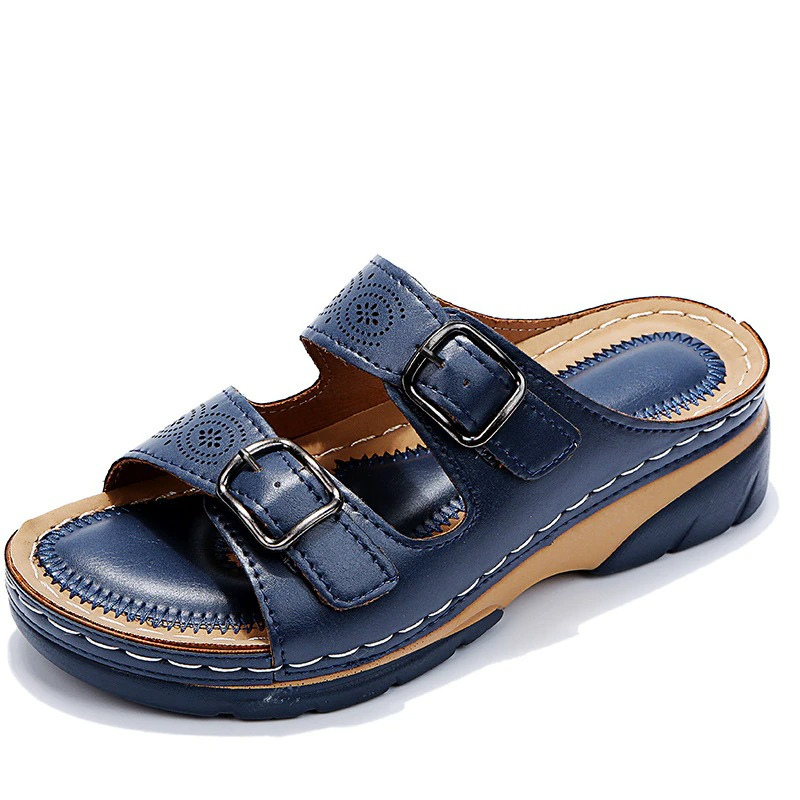 Women's foot health sandals: wide fit, orthopedic, arch support, comfortable for walking.