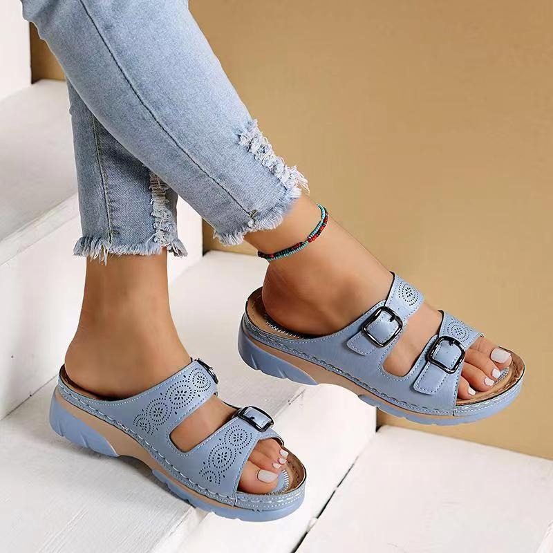 Lightweight wide fit women's orthopedic sandals with superior foot support.