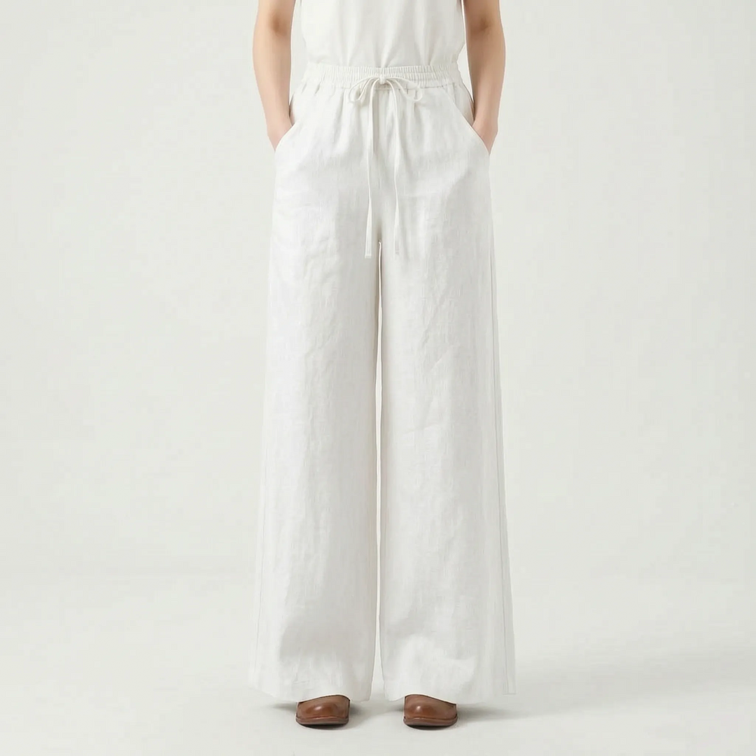 Comfortable women's wide-leg casual pants. Mid-rise, relaxed fit pull-on trousers for versatile, all-day comfort.