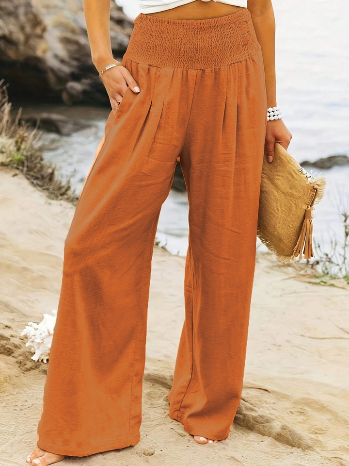 Soft, flowy wide leg women's pants for ultimate comfort & casual summer fashion.