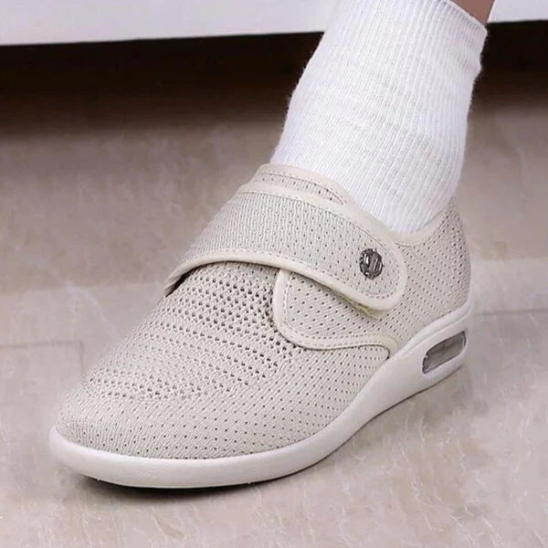 Women's wide orthopedic diabetic shoes with adjustable strap for ultimate comfort & foot pain relief.