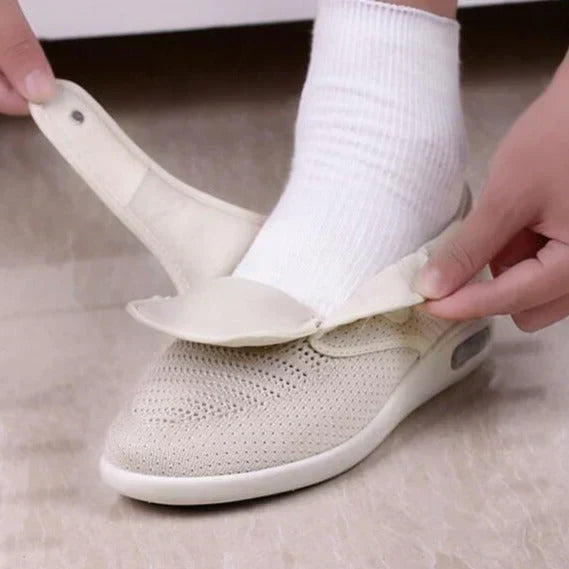 Supportive women's walking shoes, ideal for diabetic & orthopedic needs, wide fit for daily comfort.