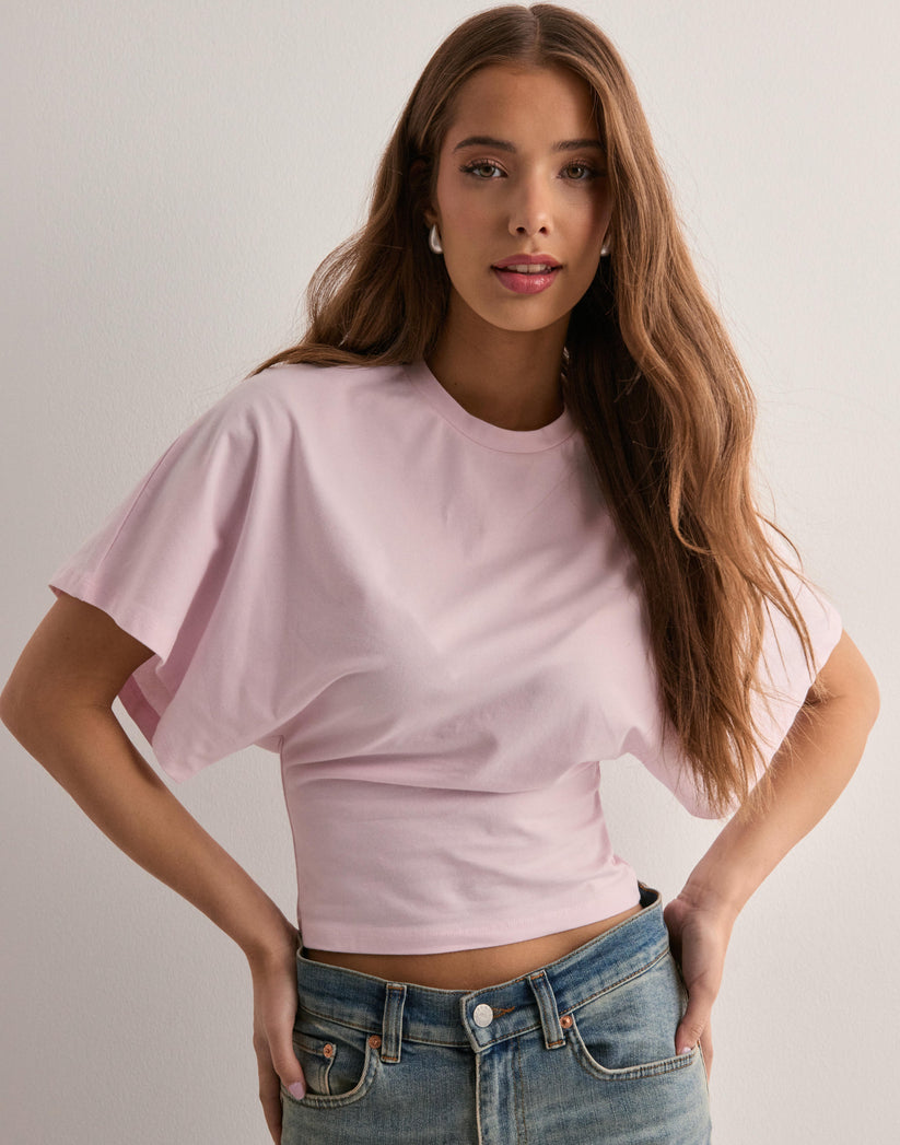 Versatile women's wide sleeve tee, offering effortless style for office, casual outings, or summer fashion.