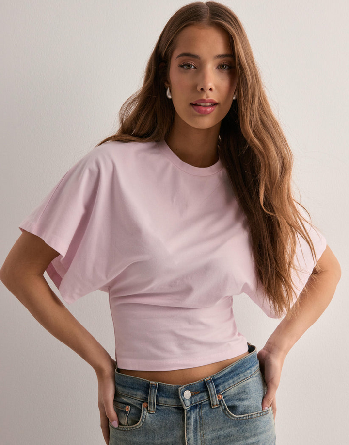 Versatile women's wide sleeve tee, offering effortless style for office, casual outings, or summer fashion.