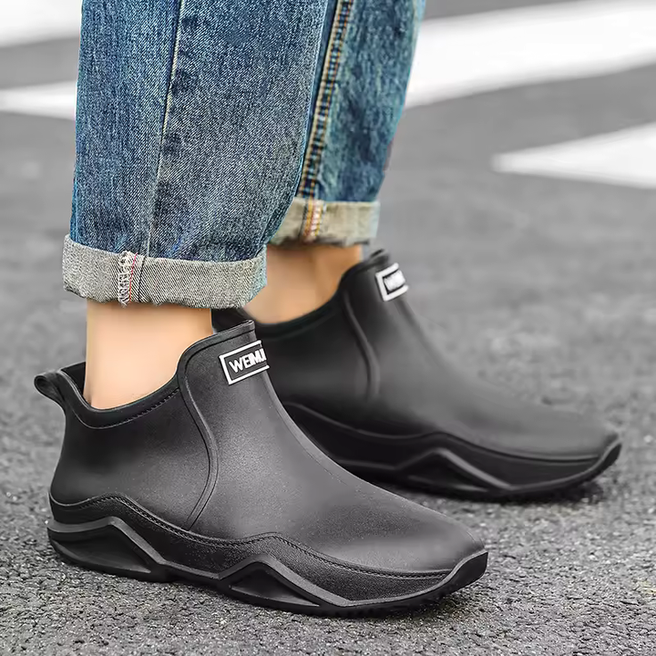 Khaki fashion women's waterproof slip-on ankle boots, great for outdoor casual wear.
