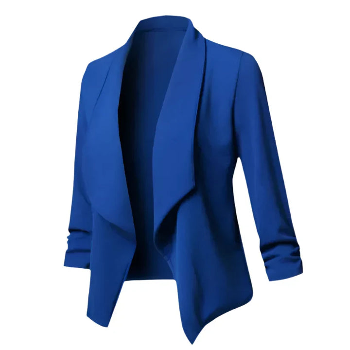 Sleek women's open front blazer. Wrinkle-resistant professional business attire, perfect for the office.