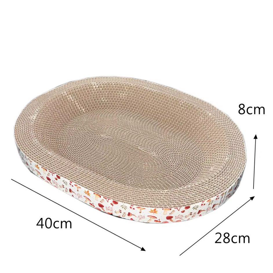 Durable yellow cat scratching lounge bed, perfect for pet lounging and natural claw trimming
