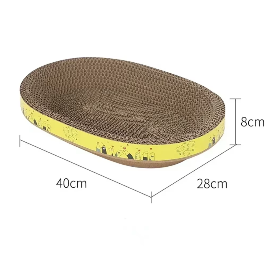 Eco-friendly yellow cat bed and scratching pad, a dual-purpose gift for any cat