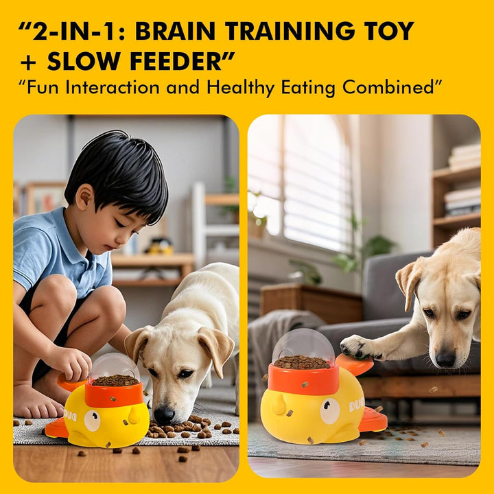 Duck-designed pet slow feeder toy, durable, suitable for small to medium dogs & cats.
