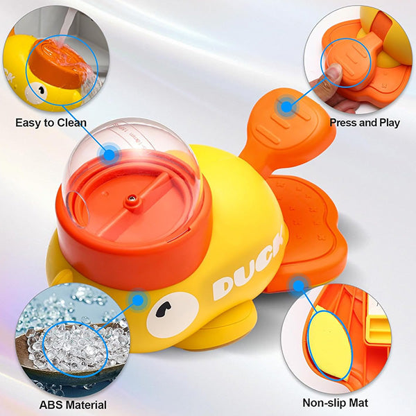 Unisex yellow duck slow feeder dog bowl, non-slip base, encourages playful eating.