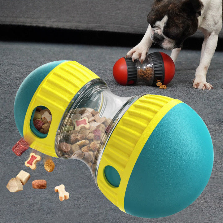 Yellow interactive dog paw treat dispenser toy for mental stimulation & pet enrichment