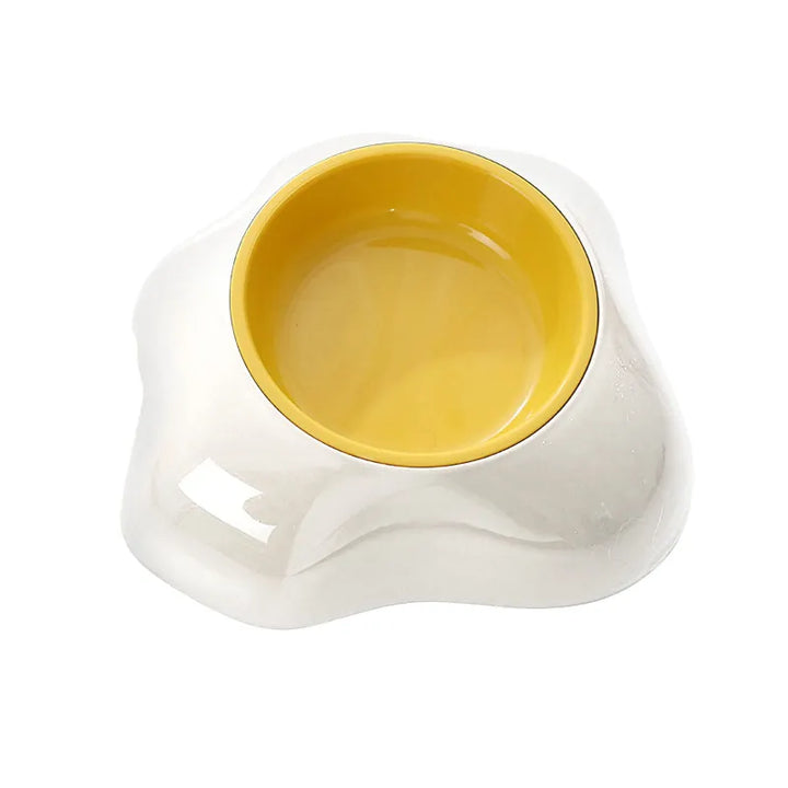 Yellow pet care non-slip bowl set, ideal for dog & cat feeding, ensures stable mealtimes