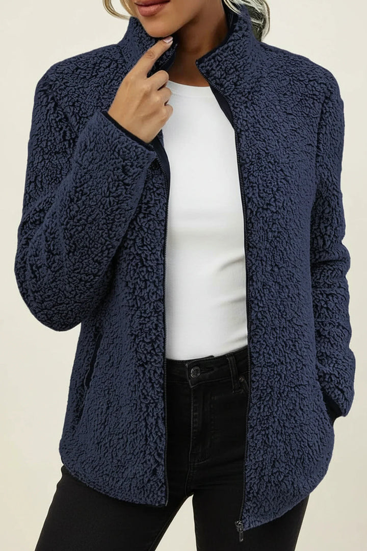 Soft, cozy women's warm winter jacket, ideal for cold weather comfort and casual fashion.