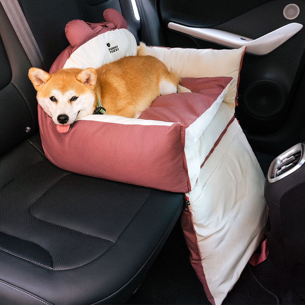 Cute Zootopia dog car travel bed, a portable and washable pet seat for stress-free journeys